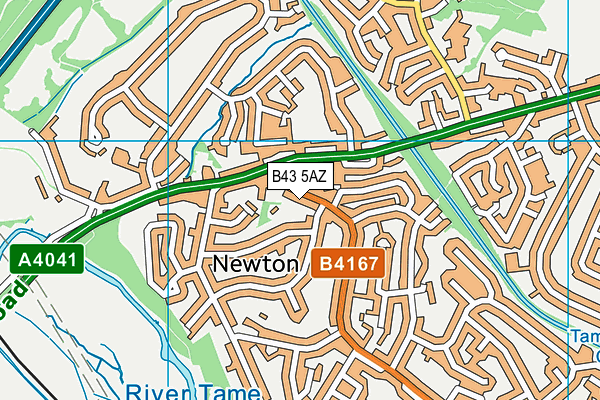 B43 5AZ map - OS VectorMap District (Ordnance Survey)