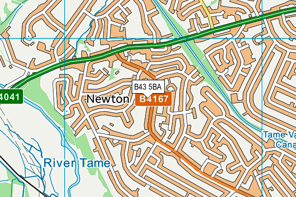B43 5BA map - OS VectorMap District (Ordnance Survey)