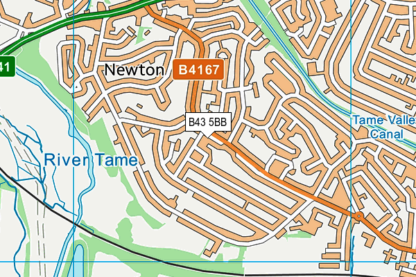 B43 5BB map - OS VectorMap District (Ordnance Survey)