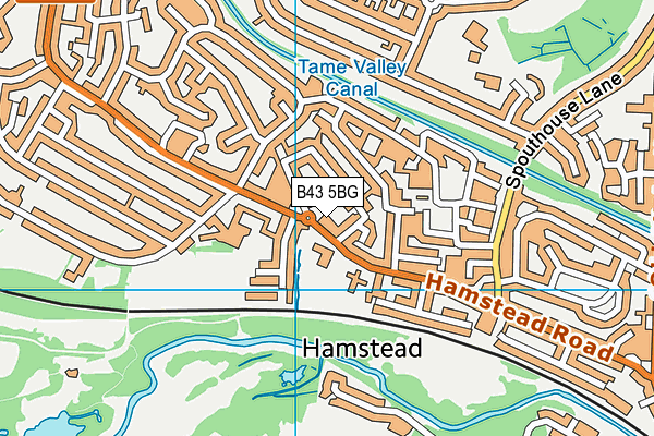 B43 5BG map - OS VectorMap District (Ordnance Survey)