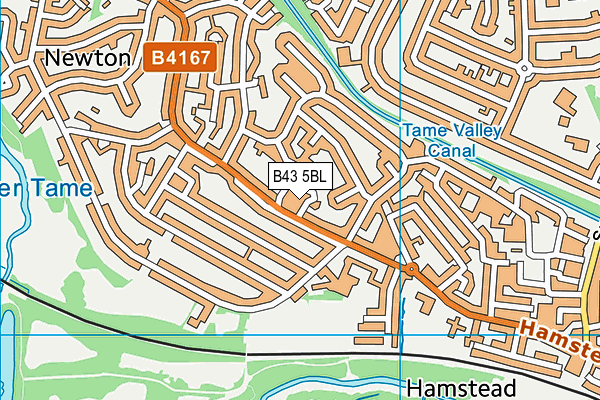 B43 5BL map - OS VectorMap District (Ordnance Survey)