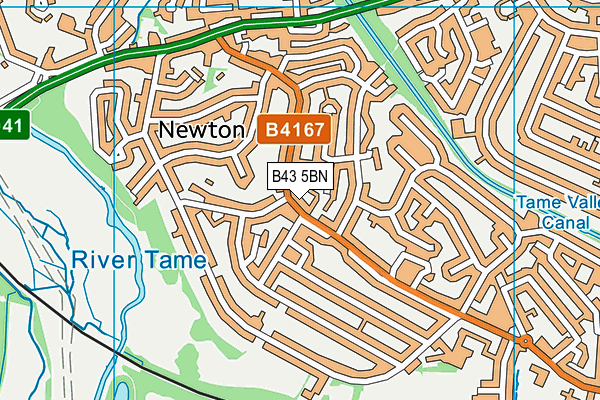 B43 5BN map - OS VectorMap District (Ordnance Survey)