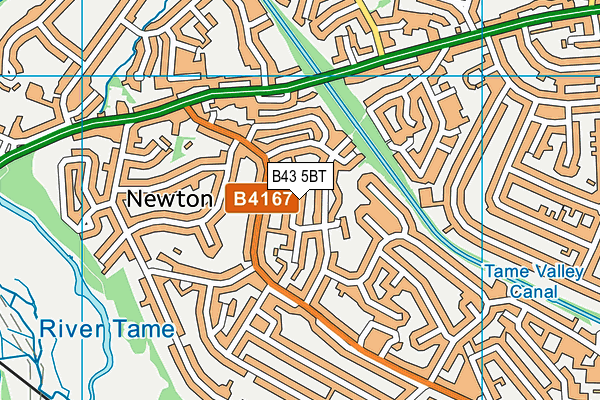 B43 5BT map - OS VectorMap District (Ordnance Survey)