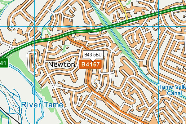 B43 5BU map - OS VectorMap District (Ordnance Survey)