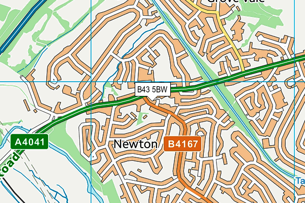 B43 5BW map - OS VectorMap District (Ordnance Survey)