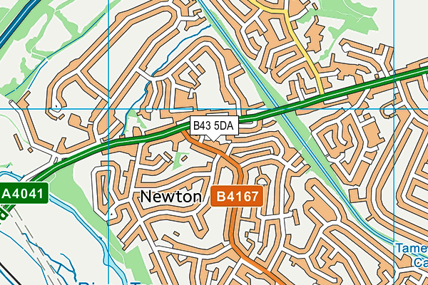 B43 5DA map - OS VectorMap District (Ordnance Survey)