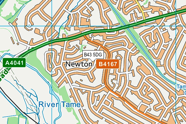 B43 5DG map - OS VectorMap District (Ordnance Survey)