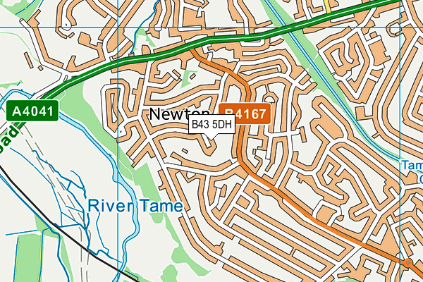 B43 5DH map - OS VectorMap District (Ordnance Survey)