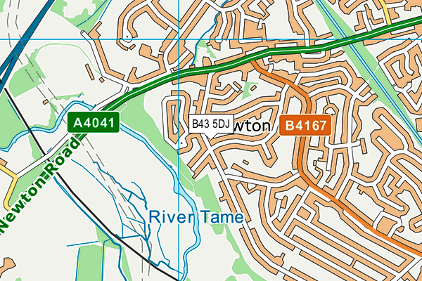 B43 5DJ map - OS VectorMap District (Ordnance Survey)
