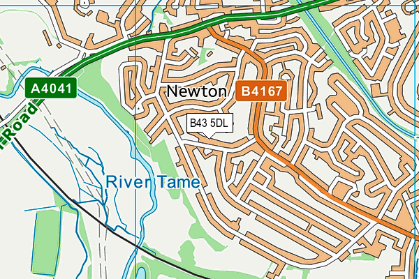 B43 5DL map - OS VectorMap District (Ordnance Survey)
