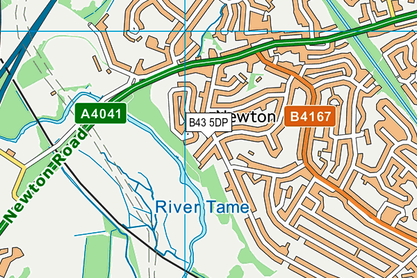 B43 5DP map - OS VectorMap District (Ordnance Survey)