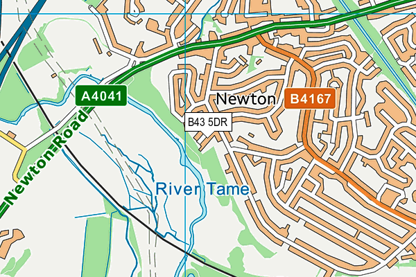 B43 5DR map - OS VectorMap District (Ordnance Survey)