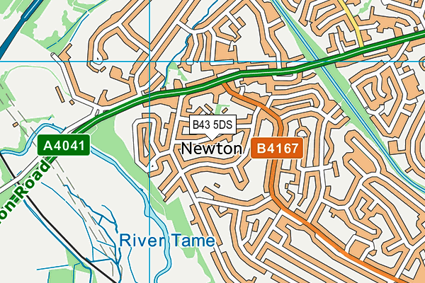 B43 5DS map - OS VectorMap District (Ordnance Survey)