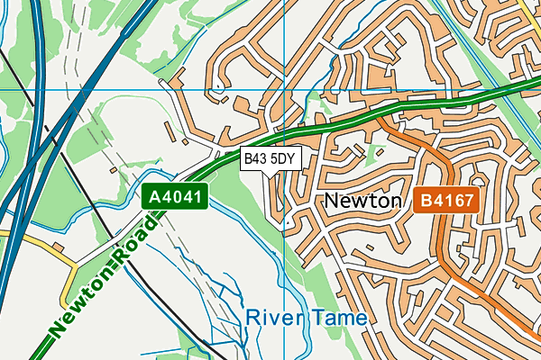 B43 5DY map - OS VectorMap District (Ordnance Survey)