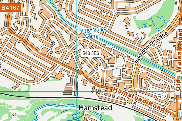 B43 5ES map - OS VectorMap District (Ordnance Survey)