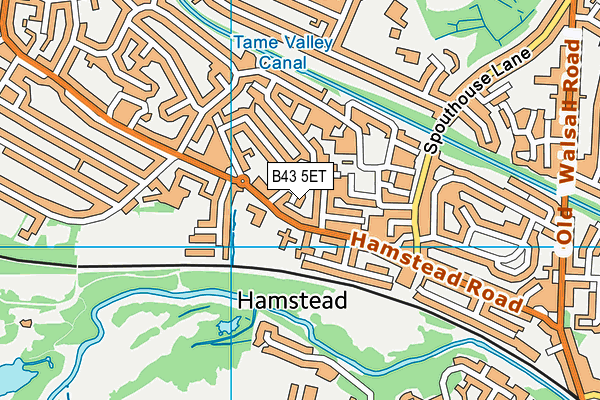 B43 5ET map - OS VectorMap District (Ordnance Survey)