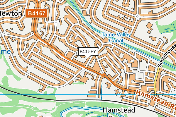 B43 5EY map - OS VectorMap District (Ordnance Survey)