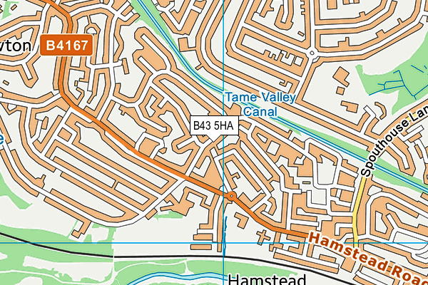 B43 5HA map - OS VectorMap District (Ordnance Survey)
