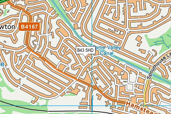 B43 5HD map - OS VectorMap District (Ordnance Survey)
