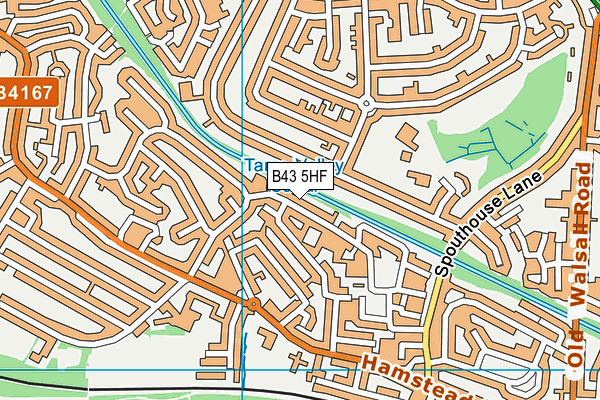 B43 5HF map - OS VectorMap District (Ordnance Survey)