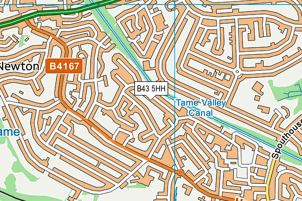 B43 5HH map - OS VectorMap District (Ordnance Survey)