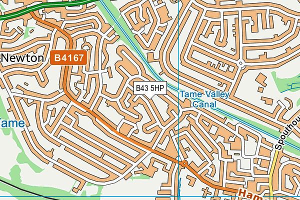 B43 5HP map - OS VectorMap District (Ordnance Survey)