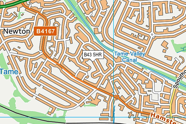 B43 5HR map - OS VectorMap District (Ordnance Survey)