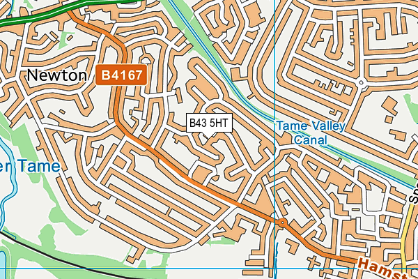 B43 5HT map - OS VectorMap District (Ordnance Survey)