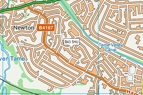 B43 5HU map - OS VectorMap District (Ordnance Survey)