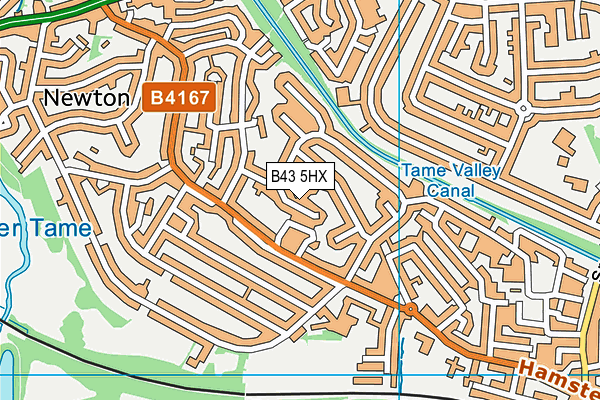B43 5HX map - OS VectorMap District (Ordnance Survey)