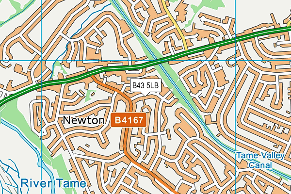 B43 5LB map - OS VectorMap District (Ordnance Survey)