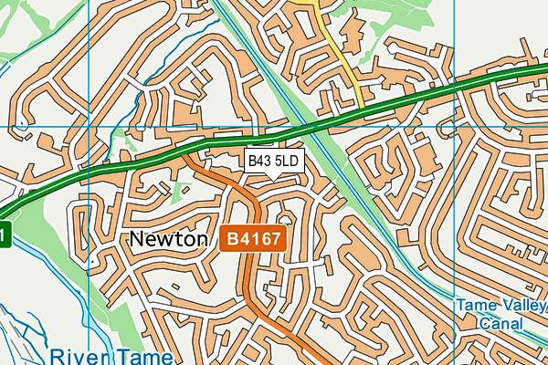 B43 5LD map - OS VectorMap District (Ordnance Survey)