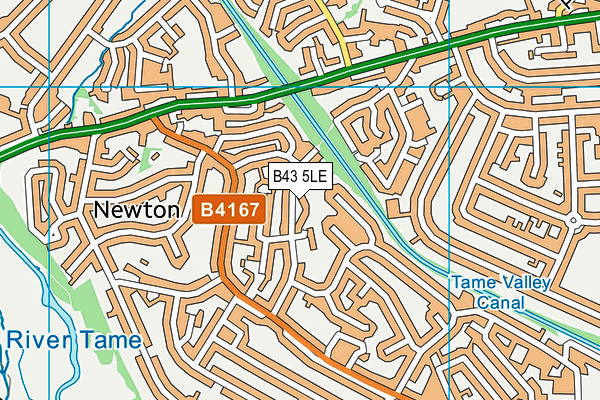 B43 5LE map - OS VectorMap District (Ordnance Survey)
