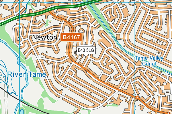 B43 5LG map - OS VectorMap District (Ordnance Survey)