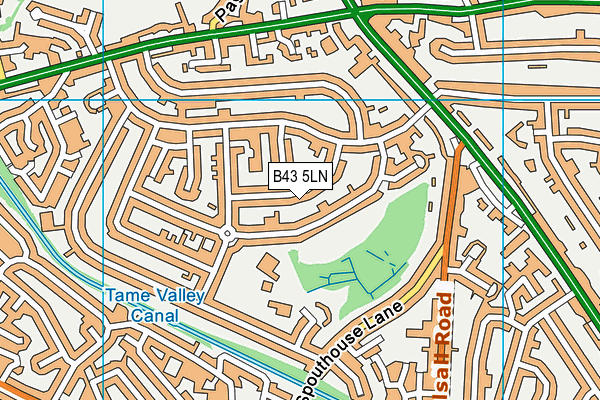 B43 5LN map - OS VectorMap District (Ordnance Survey)
