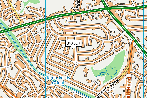 B43 5LR map - OS VectorMap District (Ordnance Survey)