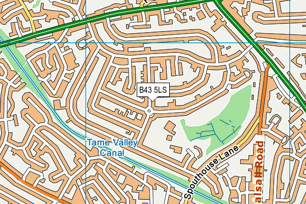 B43 5LS map - OS VectorMap District (Ordnance Survey)