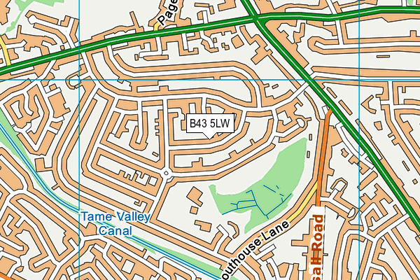 B43 5LW map - OS VectorMap District (Ordnance Survey)