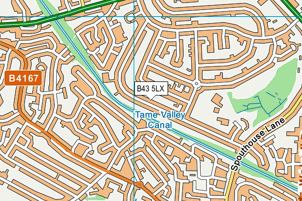 B43 5LX map - OS VectorMap District (Ordnance Survey)