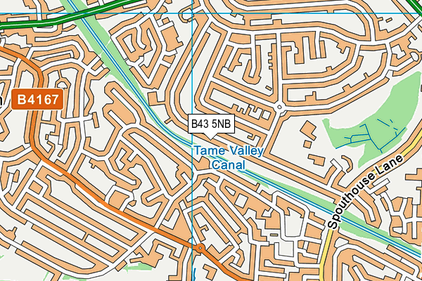 B43 5NB map - OS VectorMap District (Ordnance Survey)