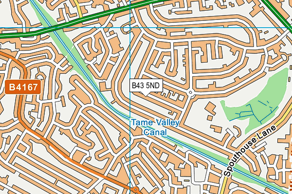 B43 5ND map - OS VectorMap District (Ordnance Survey)