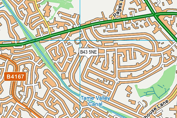 B43 5NE map - OS VectorMap District (Ordnance Survey)