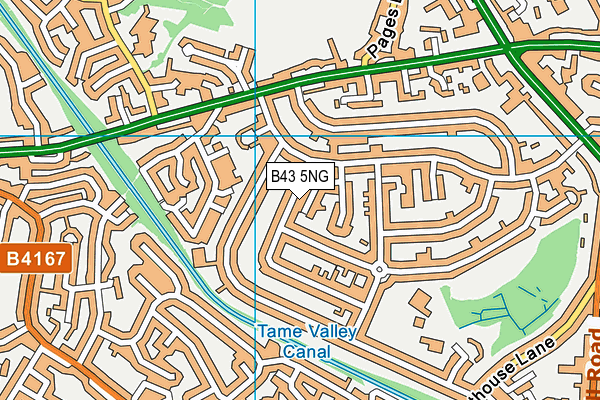 B43 5NG map - OS VectorMap District (Ordnance Survey)
