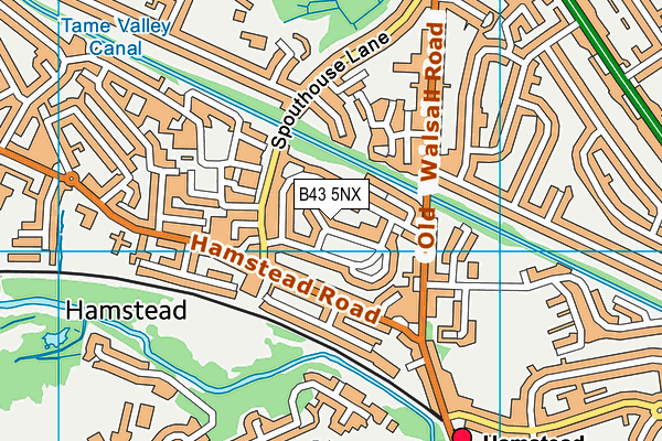 B43 5NX map - OS VectorMap District (Ordnance Survey)