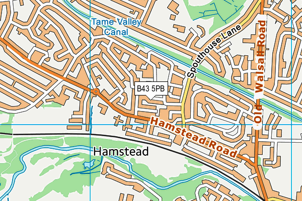 B43 5PB map - OS VectorMap District (Ordnance Survey)