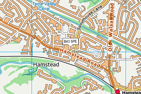 B43 5PE map - OS VectorMap District (Ordnance Survey)