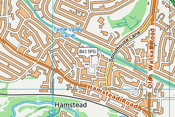 B43 5PG map - OS VectorMap District (Ordnance Survey)