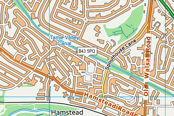 B43 5PQ map - OS VectorMap District (Ordnance Survey)