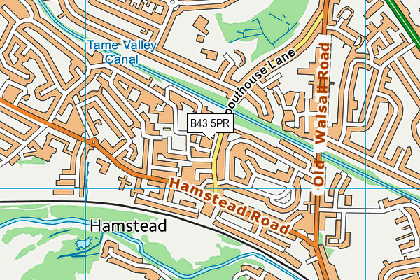 B43 5PR map - OS VectorMap District (Ordnance Survey)