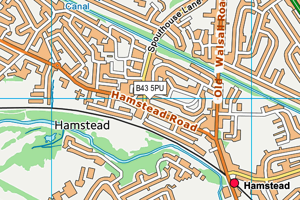 B43 5PU map - OS VectorMap District (Ordnance Survey)